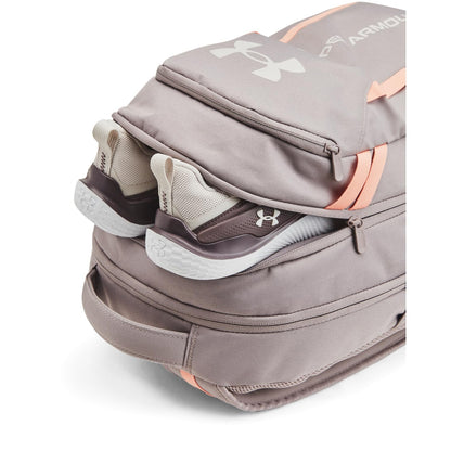 Under Armour Hustle 6.0 Backpack, Black/White
