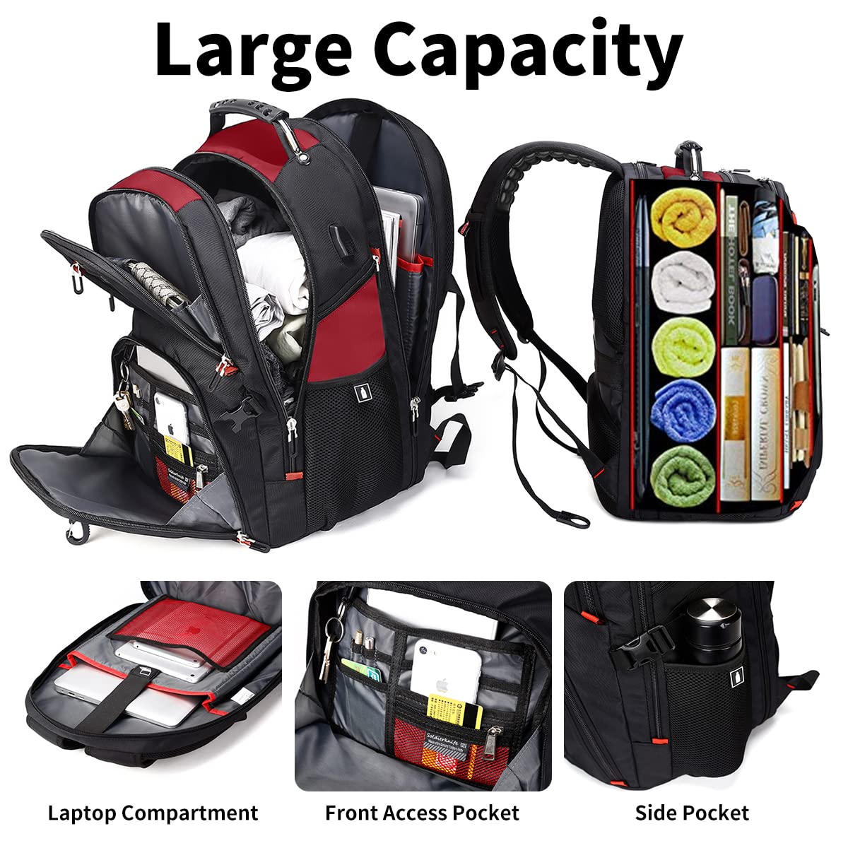 SHRRADOO 50L Laptop Backpack with USB
