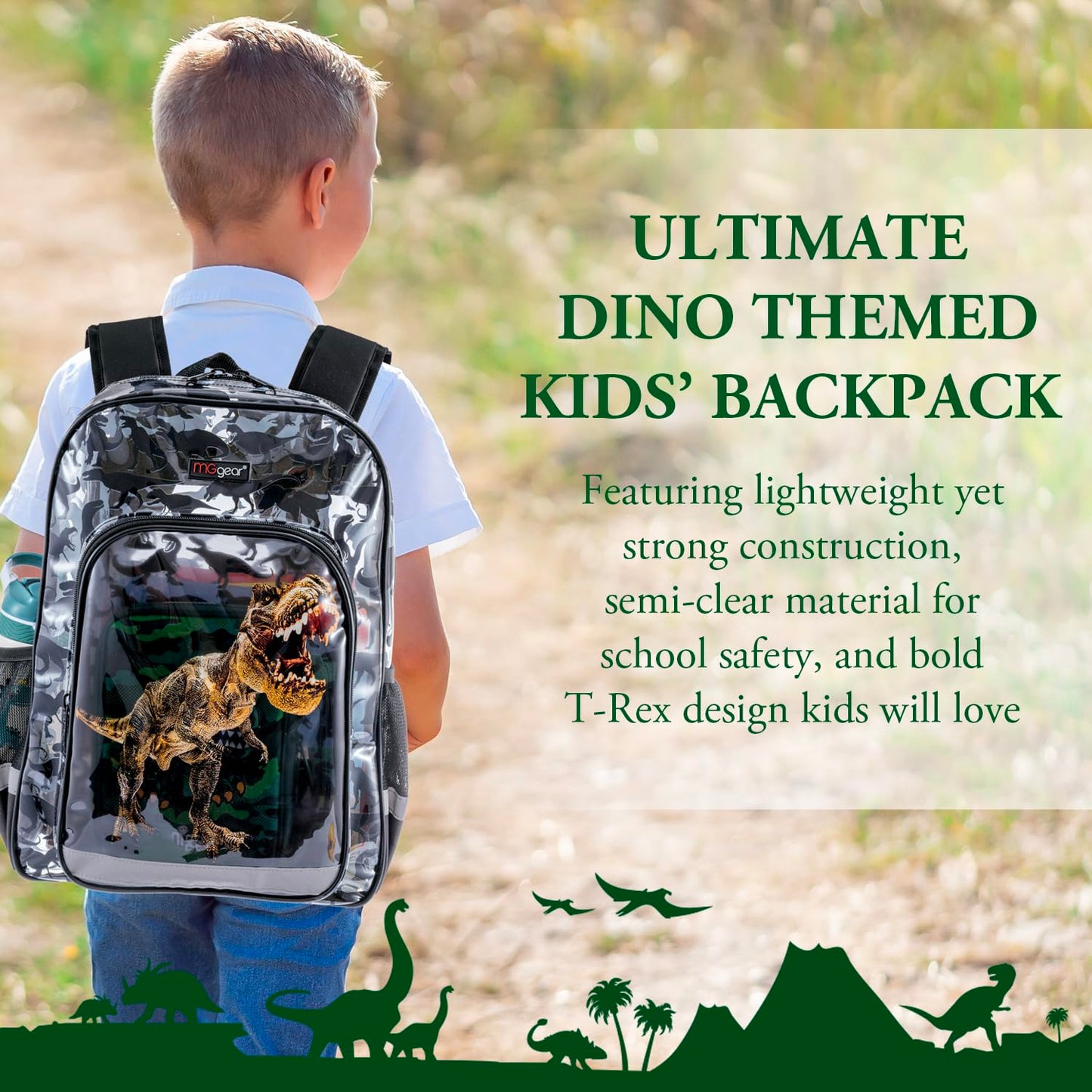 20-Pack 16" Clear Dinosaur Kids Backpacks