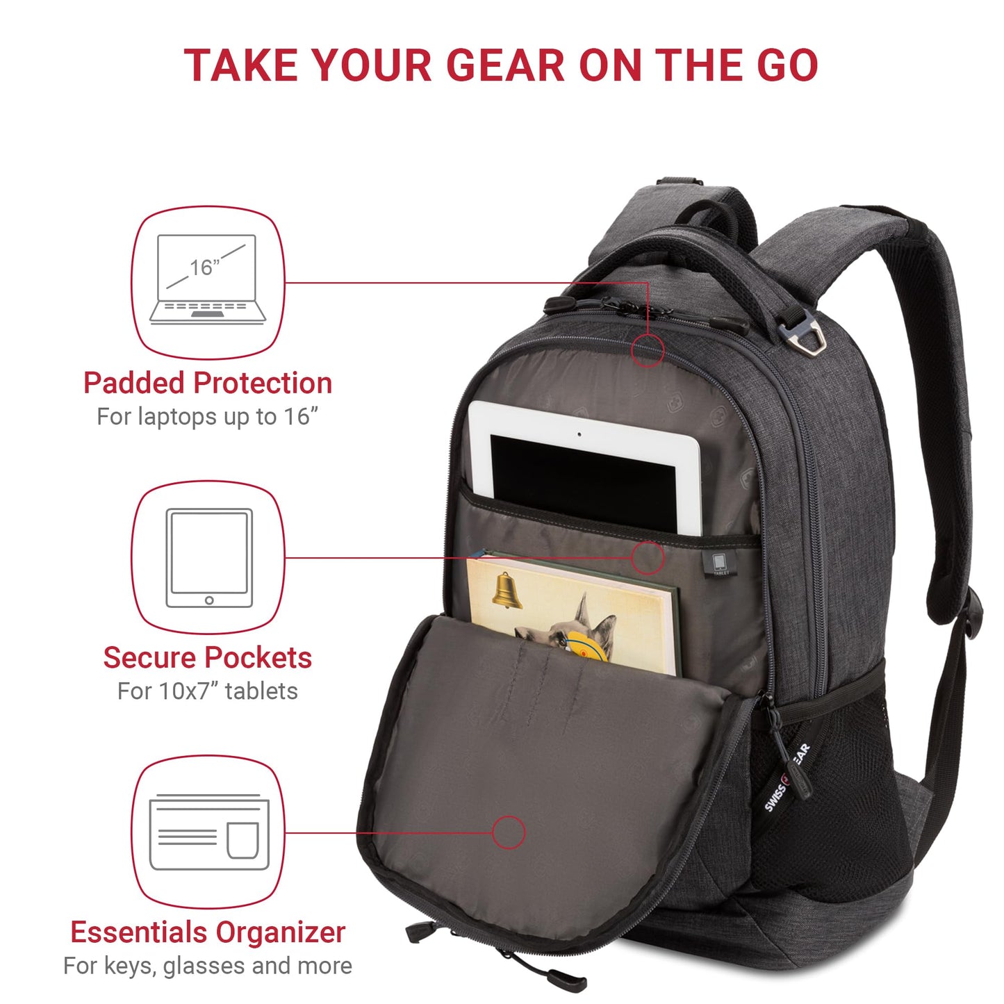 SwissGear Cecil 5505 Laptop Backpack, Pastel Brown/Black, 18-Inch