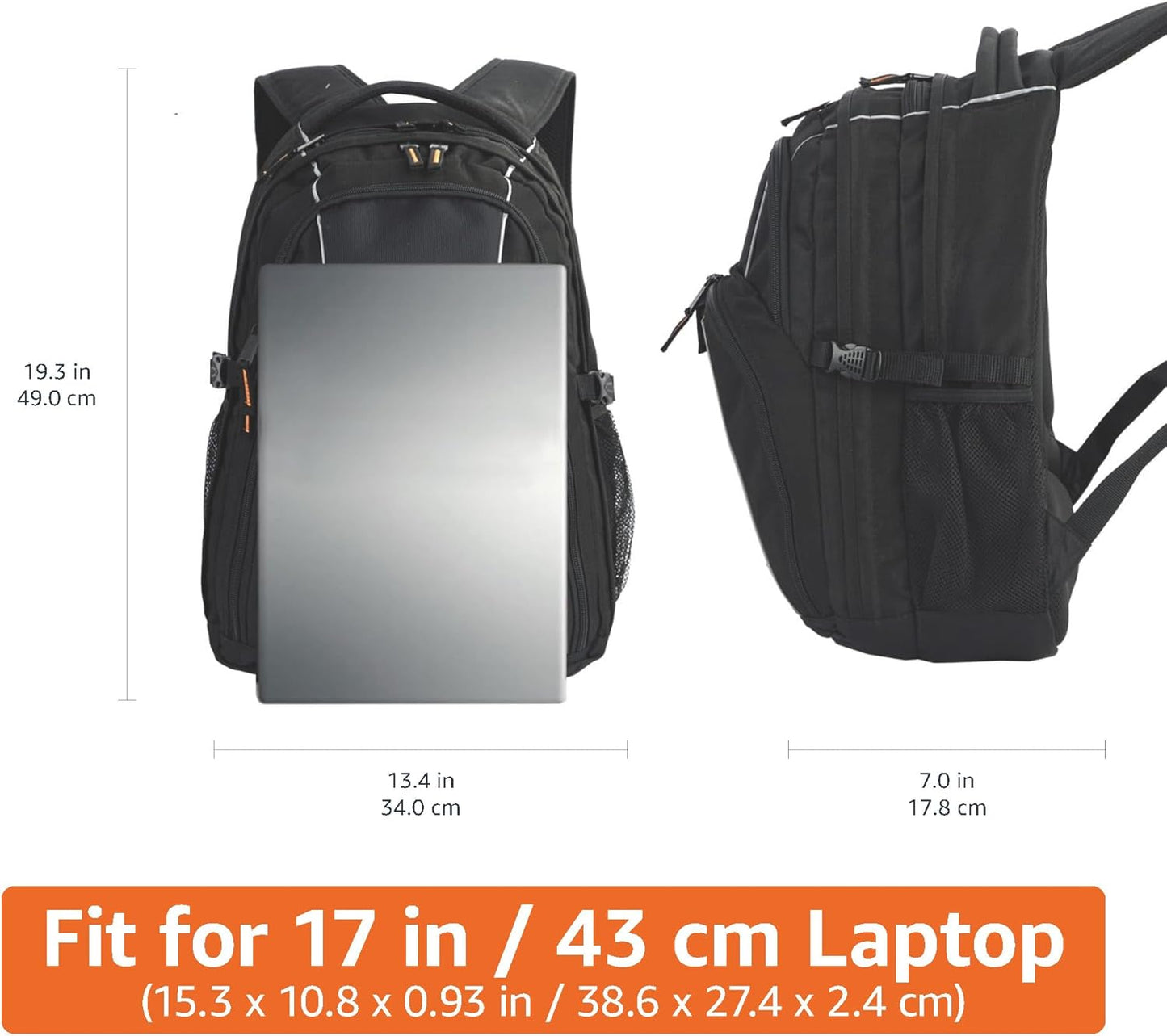 Amazon Basics Laptop Backpack Fits Up to 17-Inch Laptops
