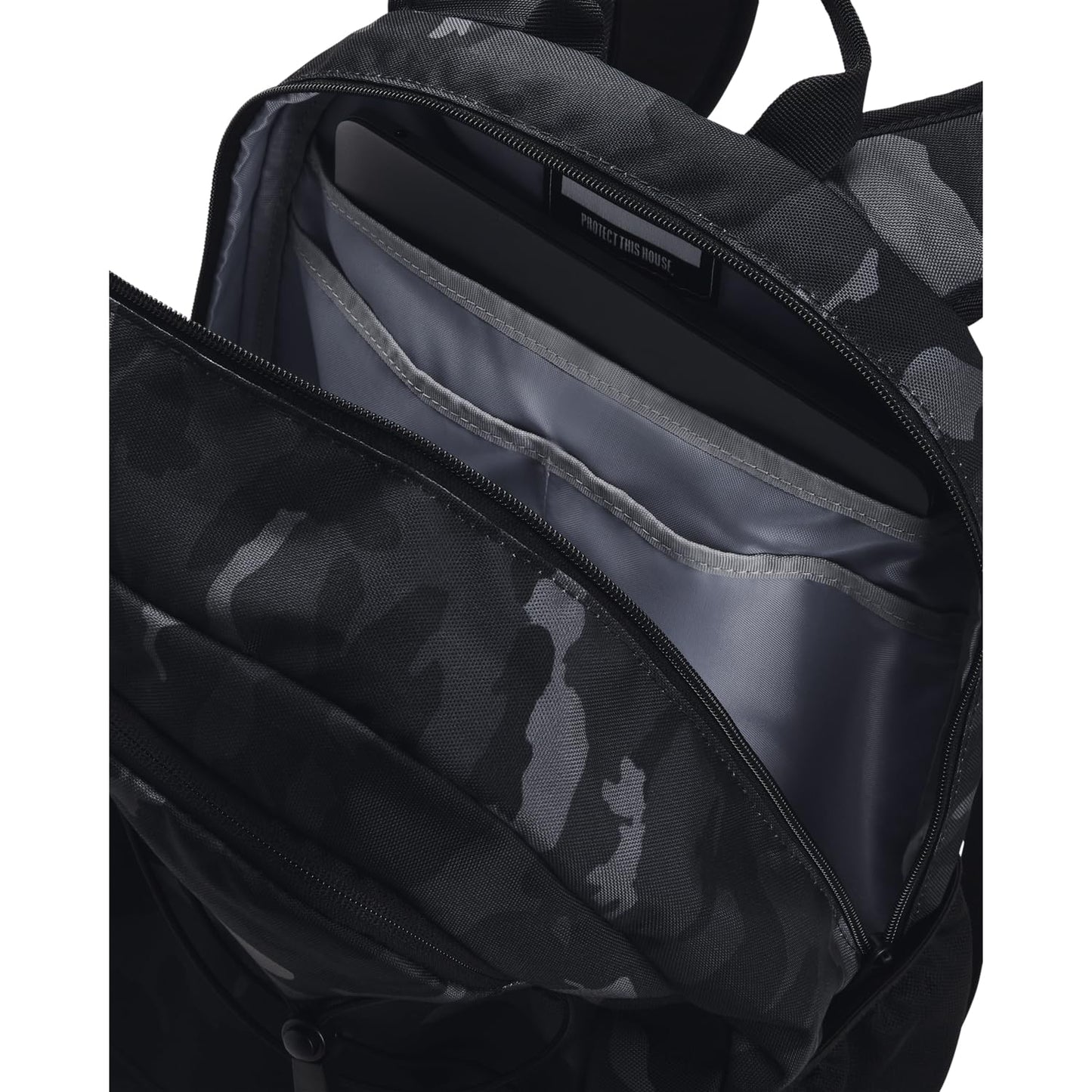 Under Armour Hustle Sport Backpack, Black/Silver