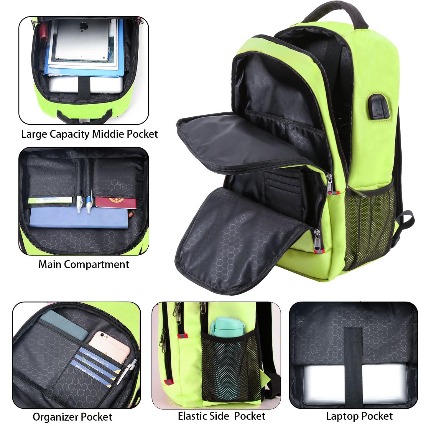 Travel Laptop Backpack, Black Backpack for Men and Women
