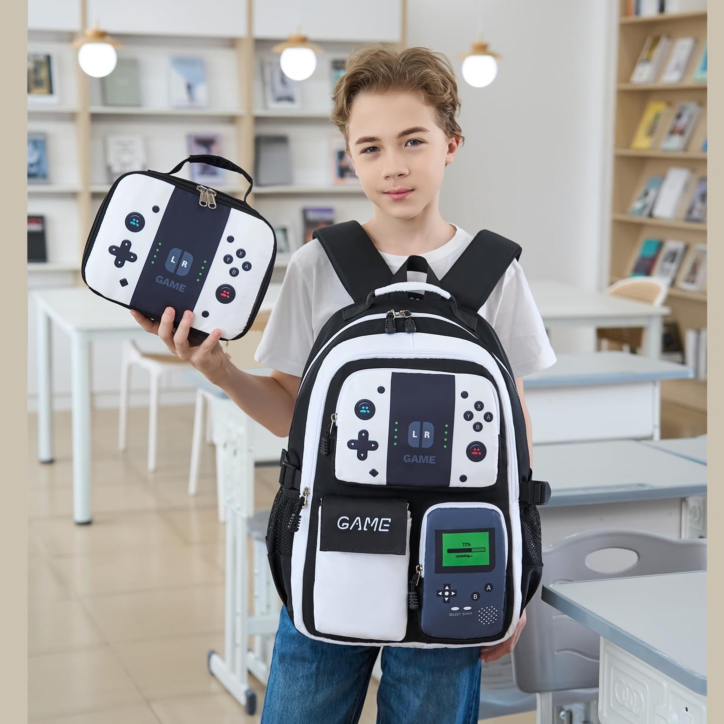 Luminous Boys Backpack – Large Capacity, Blue