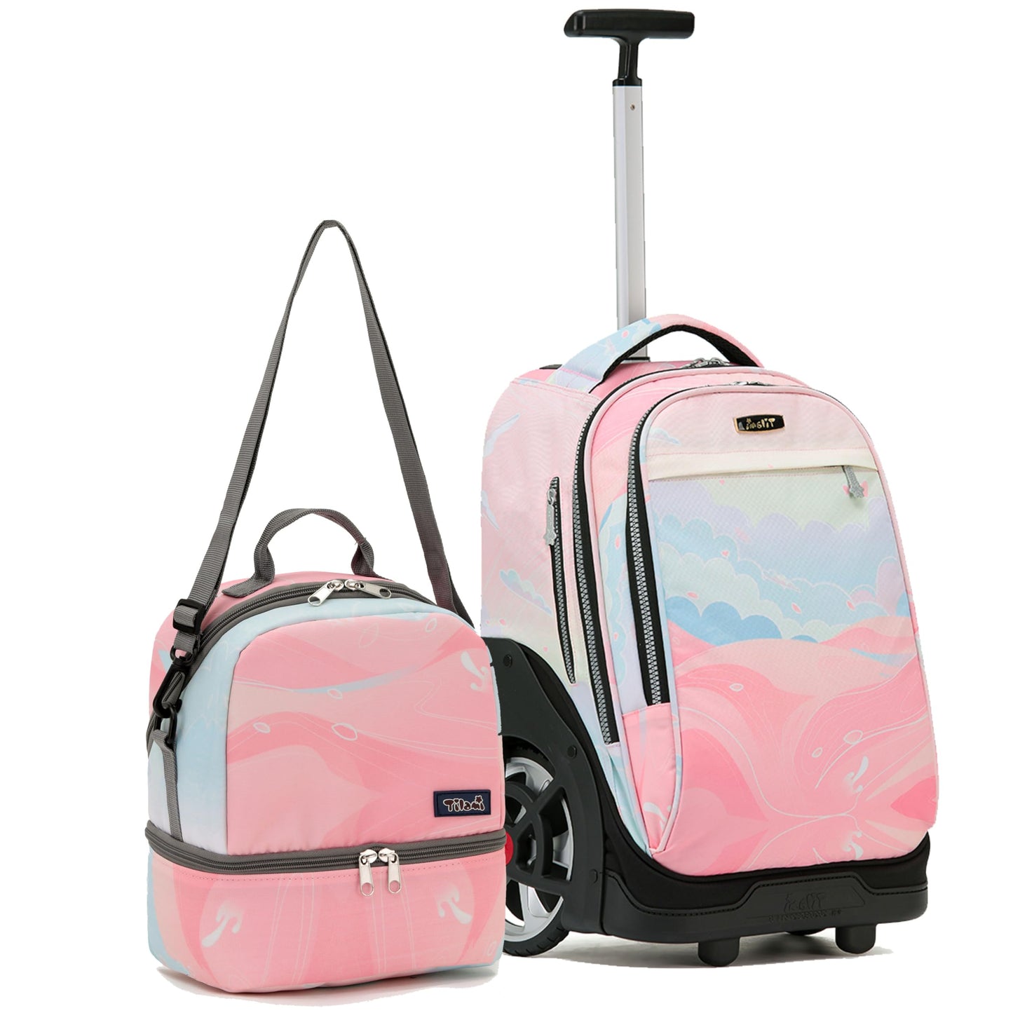 NEW TILAMI 19" Rolling Backpack for kids, Adjustable Laptop Backpack