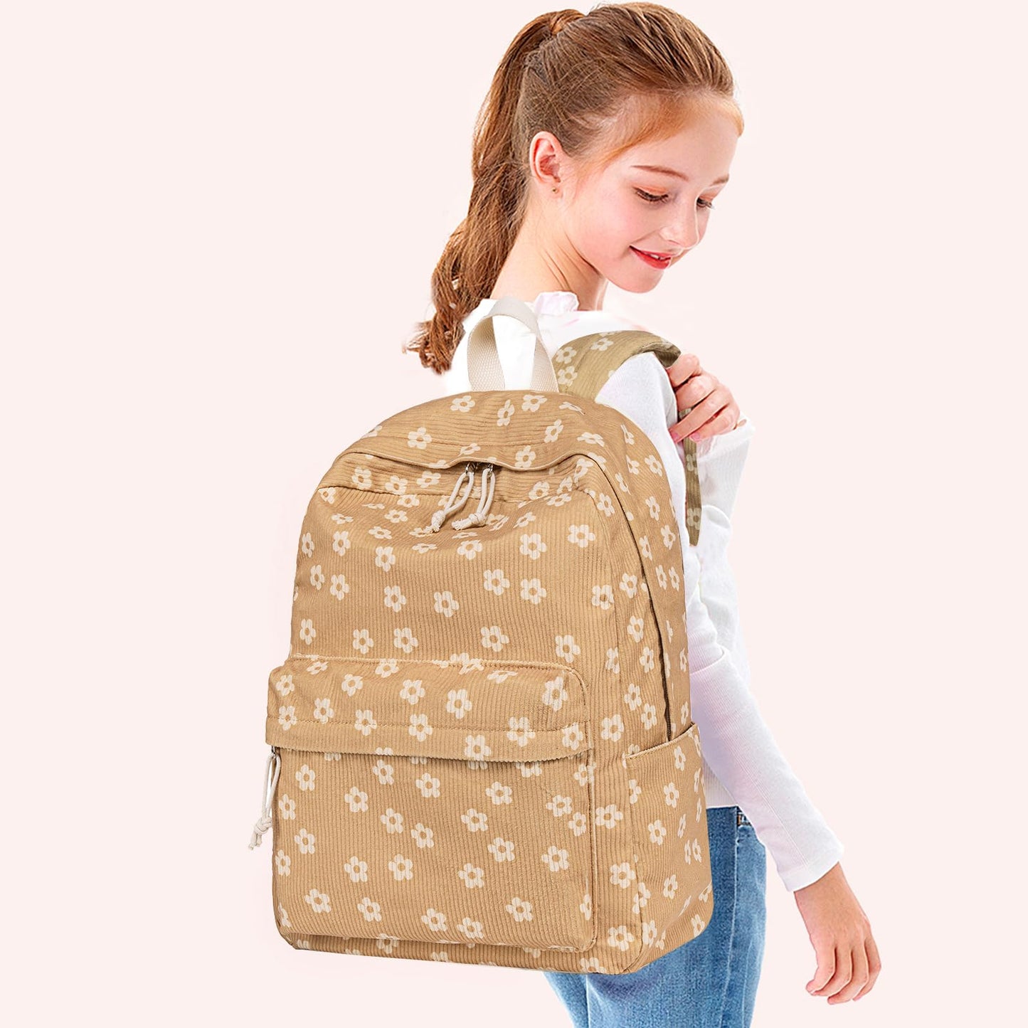 School Backpack for Teen Girls & Women, Corduroy