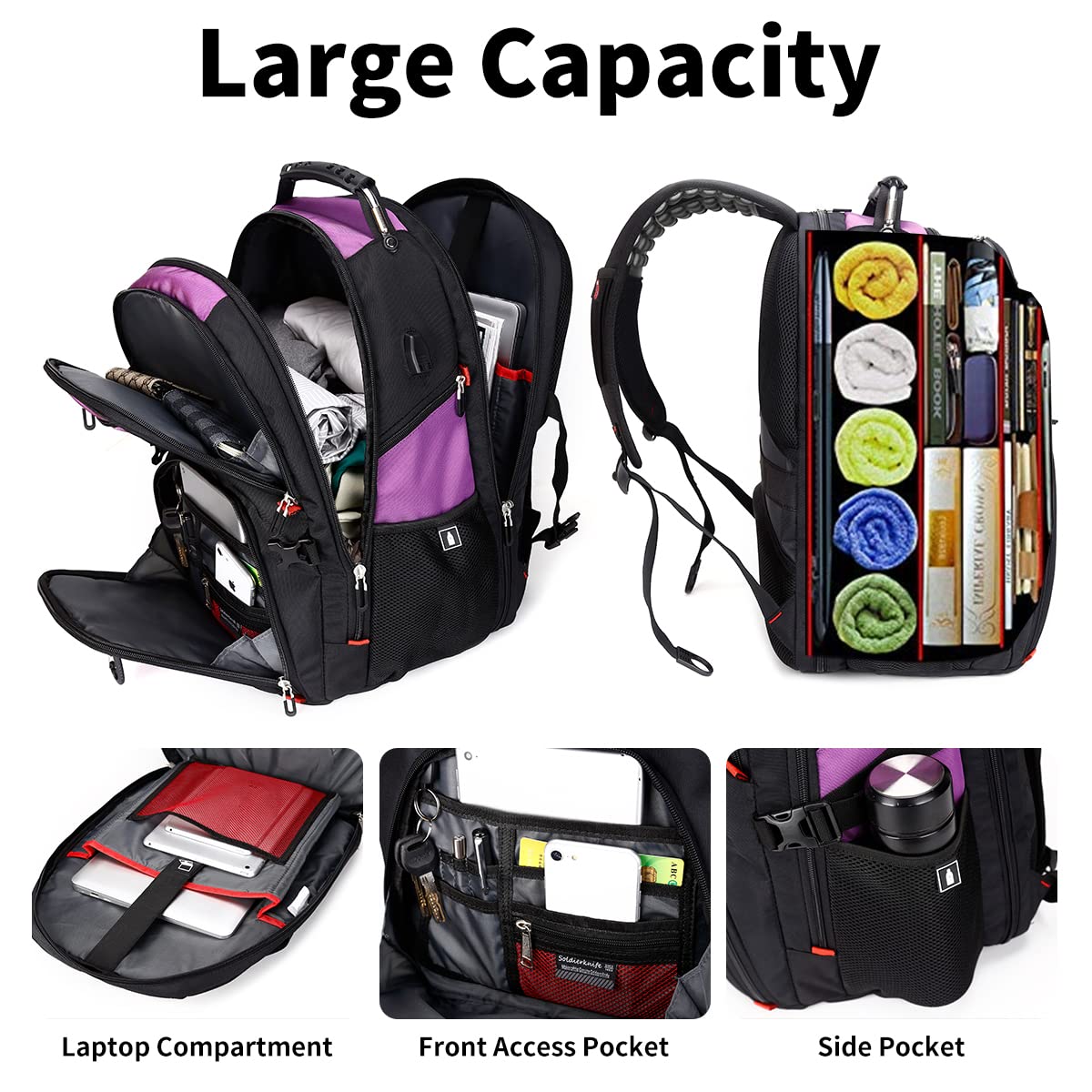 SHRRADOO 50L Laptop Backpack with USB