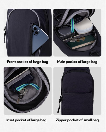 WATERFLY Crossbody Sling Backpack for Travel