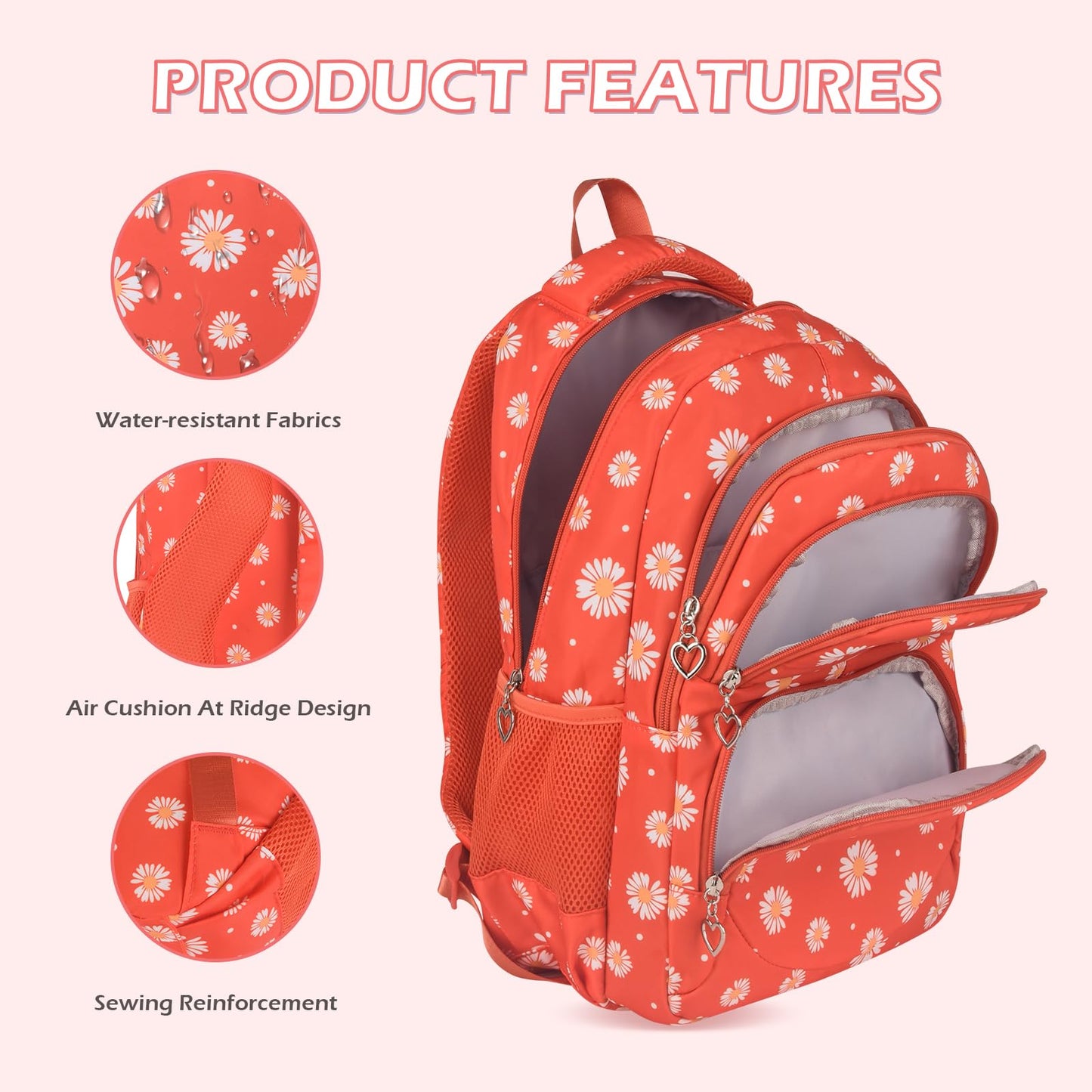Goldwheat Daisy Backpack Set, 3pcs