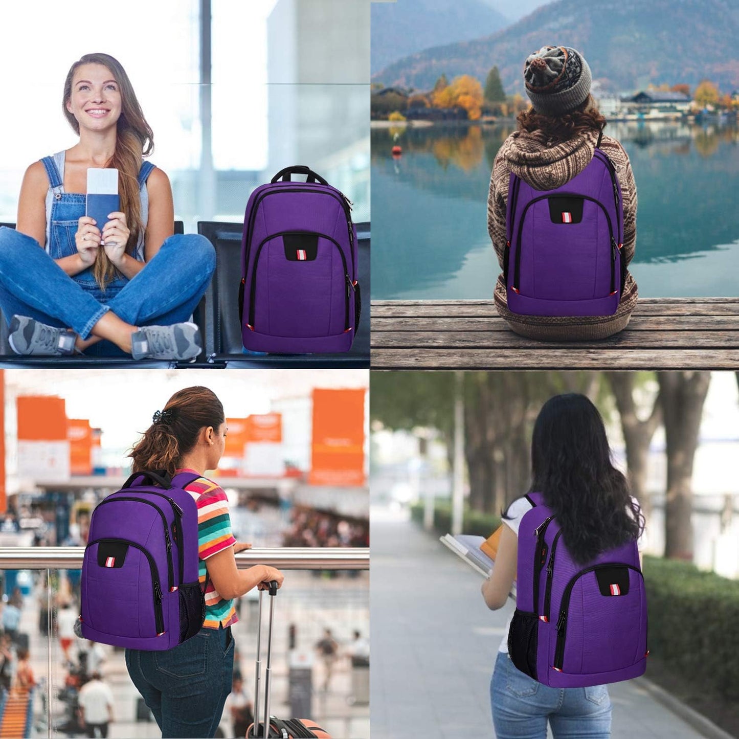 Travel Laptop Backpack, Black Backpack for Men and Women