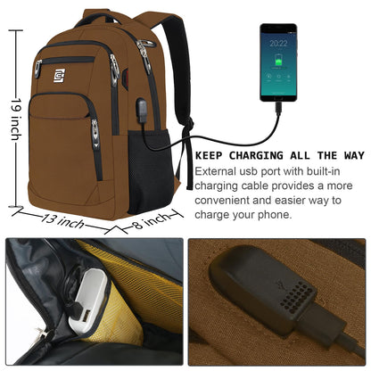 Anti-Theft Laptop Backpack with USB – 15.6" Black