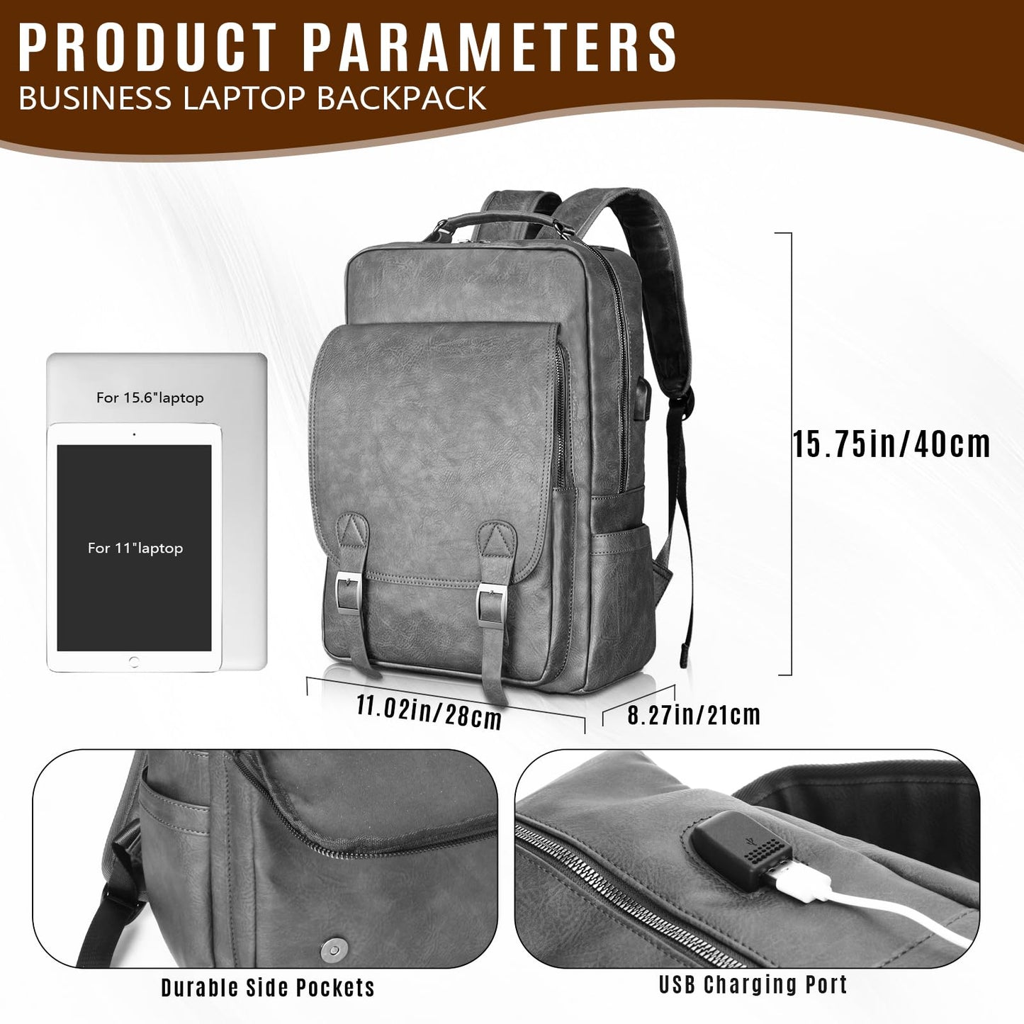 15.6" Waterproof Laptop Backpack with USB