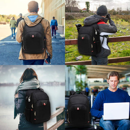 Travel Laptop Backpack, Black Backpack for Men and Women