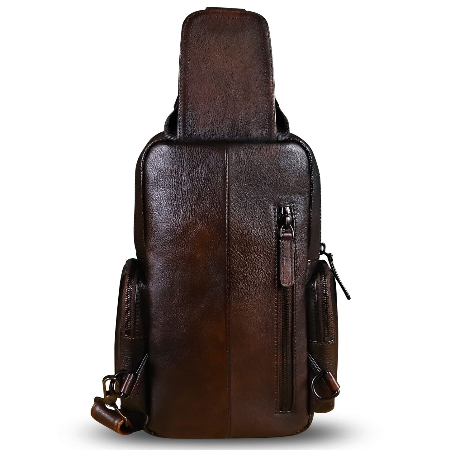 IVTG Genuine Leather Sling Crossbody Bag, Brown