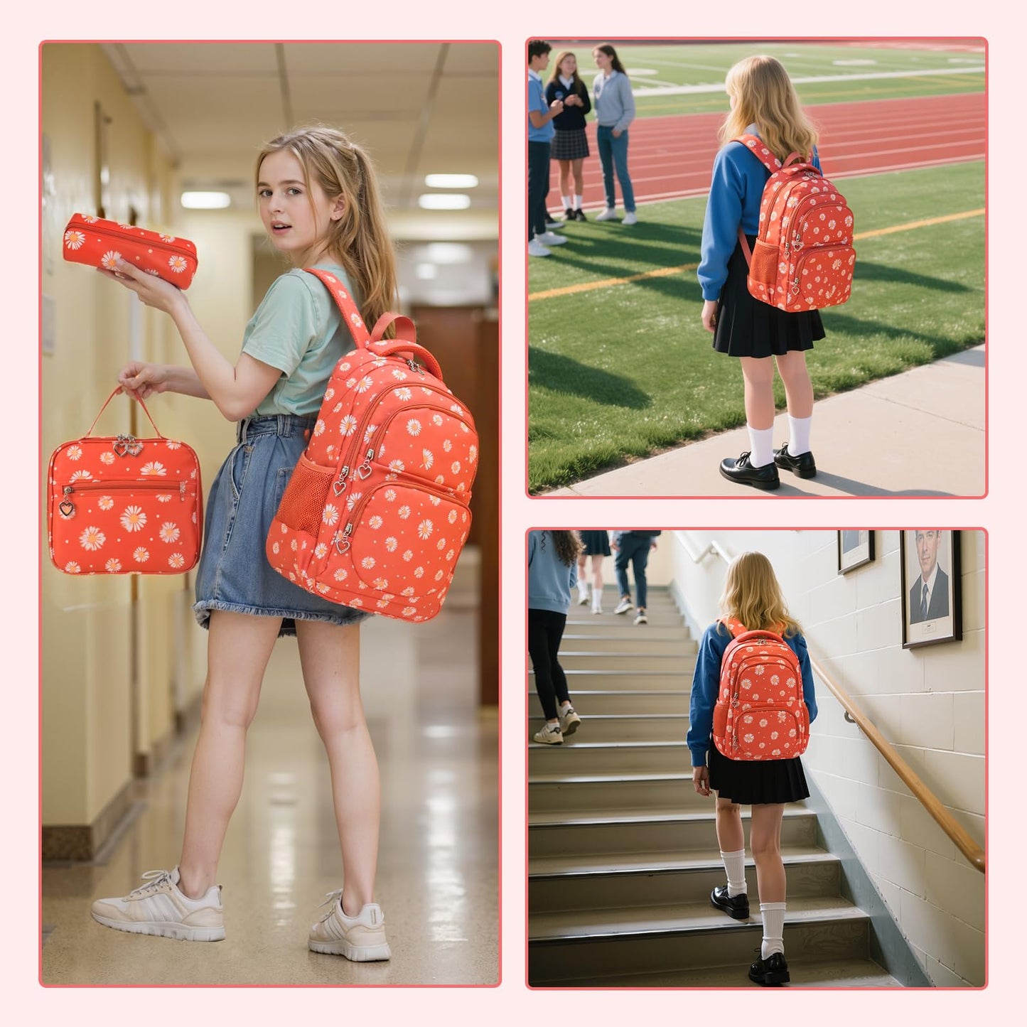 Goldwheat Daisy Backpack Set, 3pcs