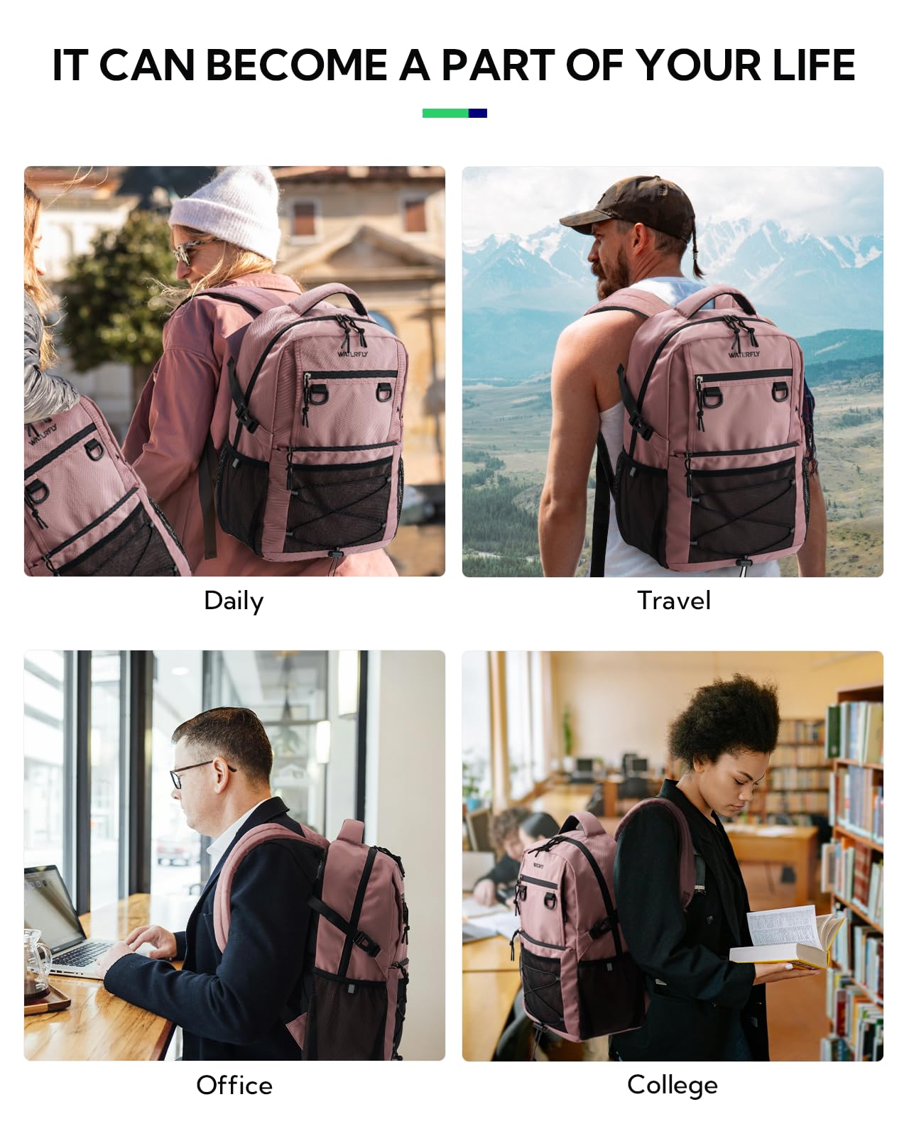 WATERFLY 22L Lightweight Travel & Hiking Backpack