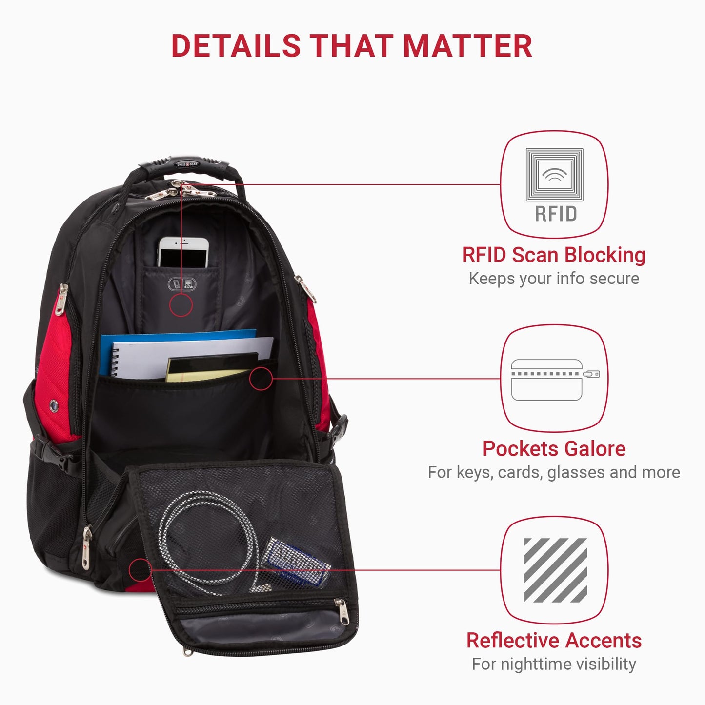 SwissGear 1900 ScanSmart TSA Laptop Backpack, 17" Black