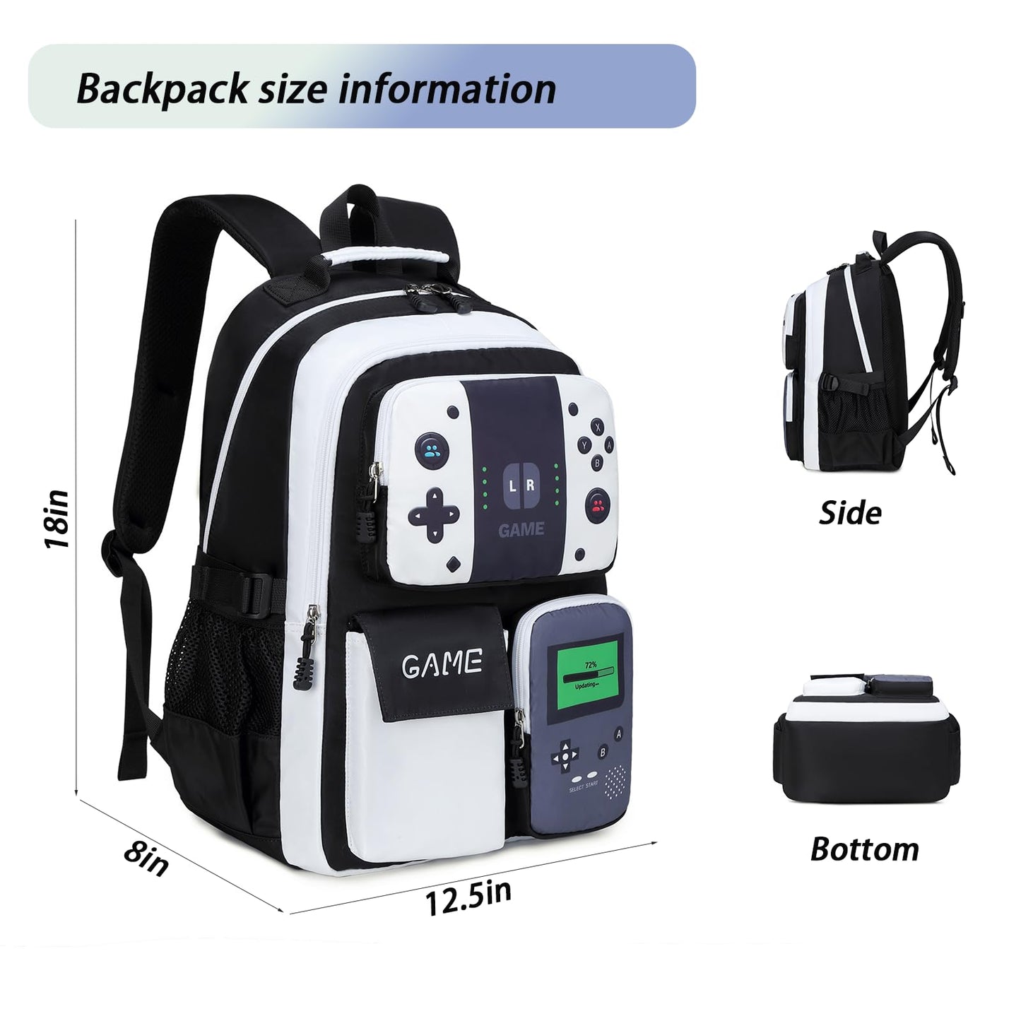 Luminous Boys Backpack – Large Capacity, Blue
