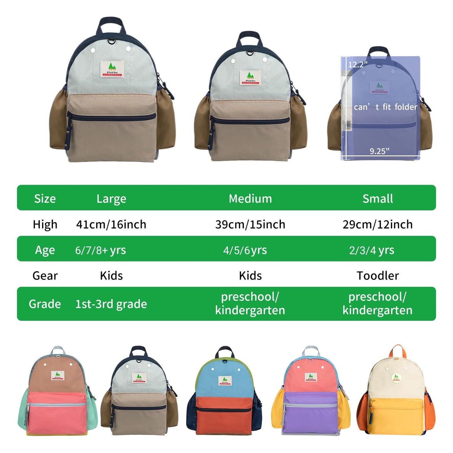15 Inch Kids Backpack for School & Travel, Medium