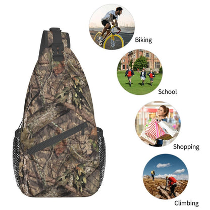 Camo Forest Hunting Sling Backpack, Unisex