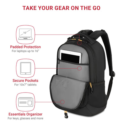SwissGear Cecil 5505 Laptop Backpack, Pastel Brown/Black, 18-Inch