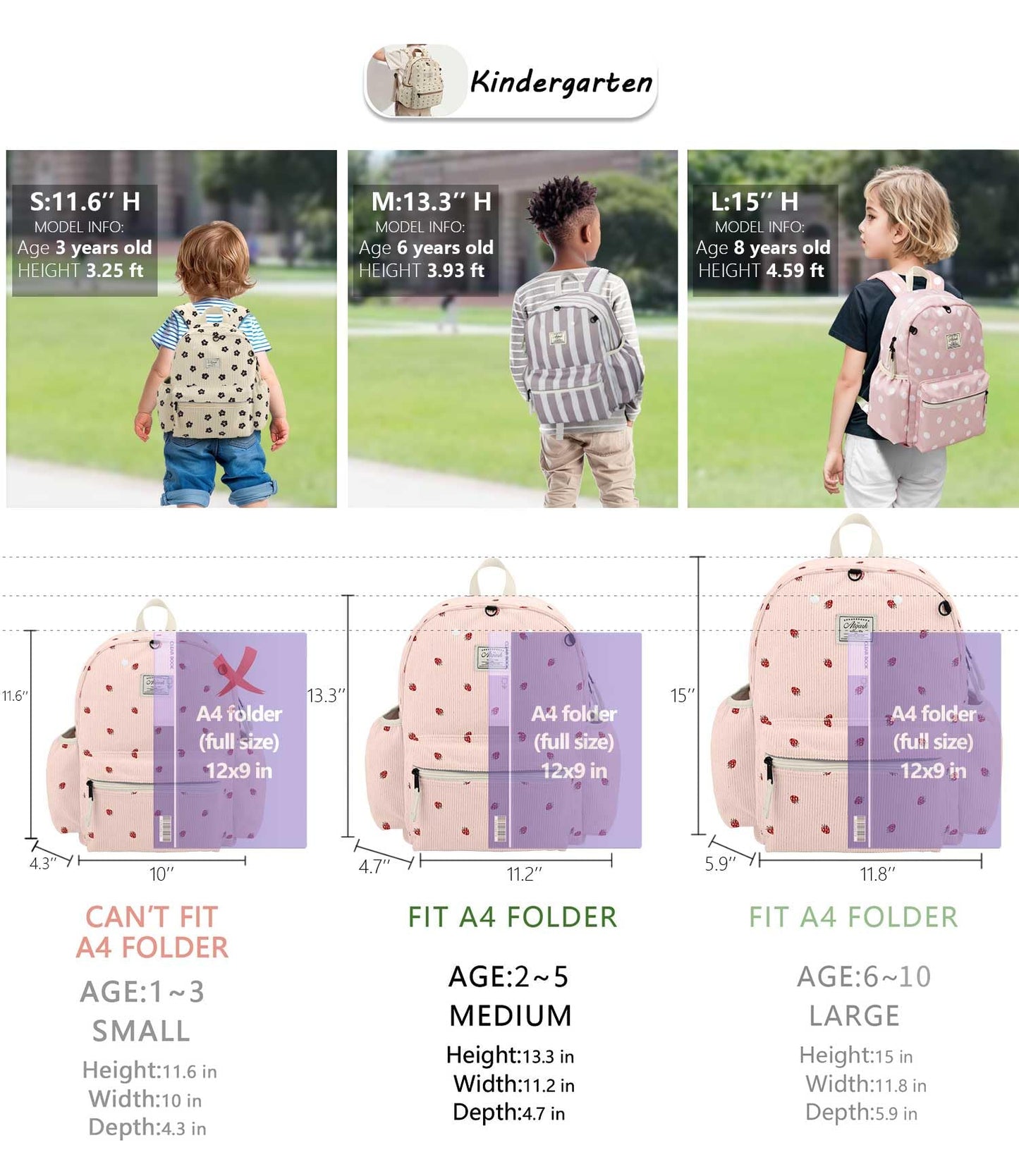 Corduroy Kids Backpack for Boys & Girls, 15"