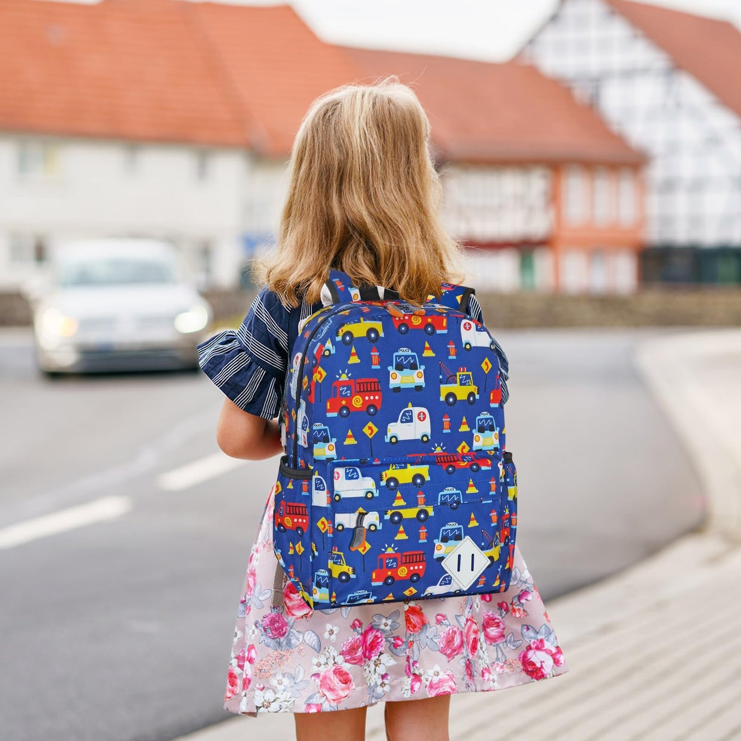 15" Kids Backpack for Preschool – Cute Car Design,