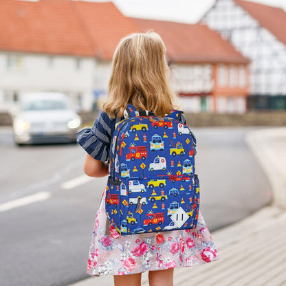 15" Kids Backpack for Preschool – Cute Car Design,