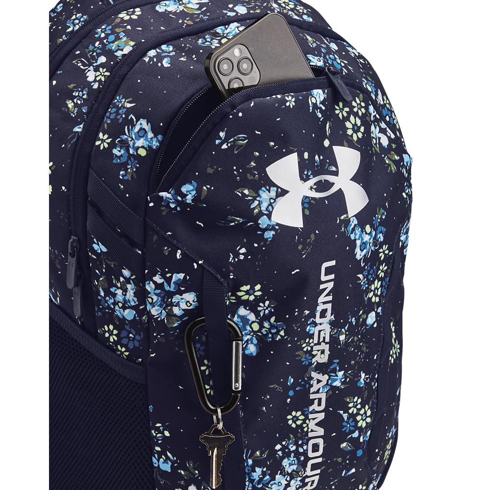 Under Armour Hustle 6.0 Backpack, Black/White