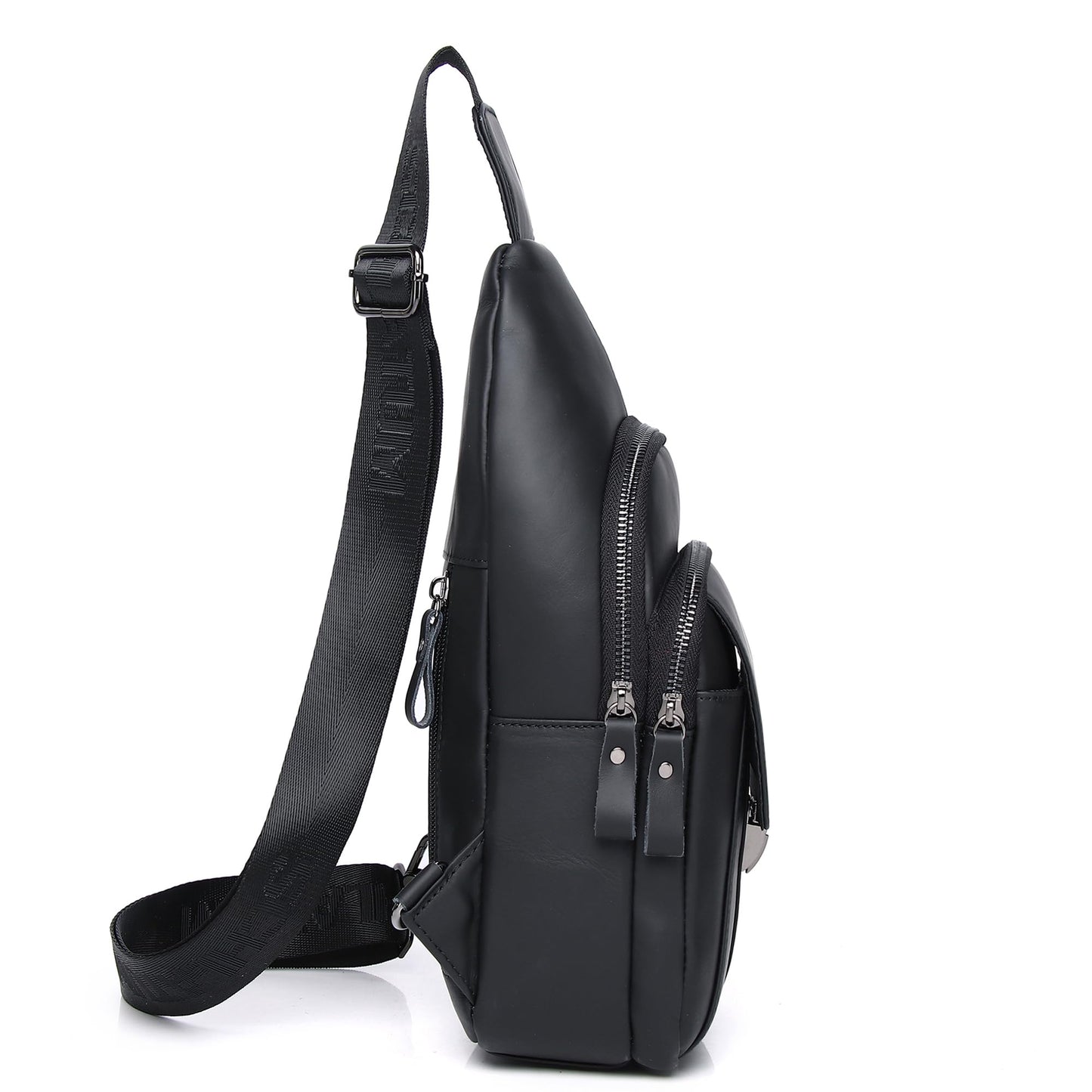 LUKZIJAES Genuine Leather Sling Bag for Men