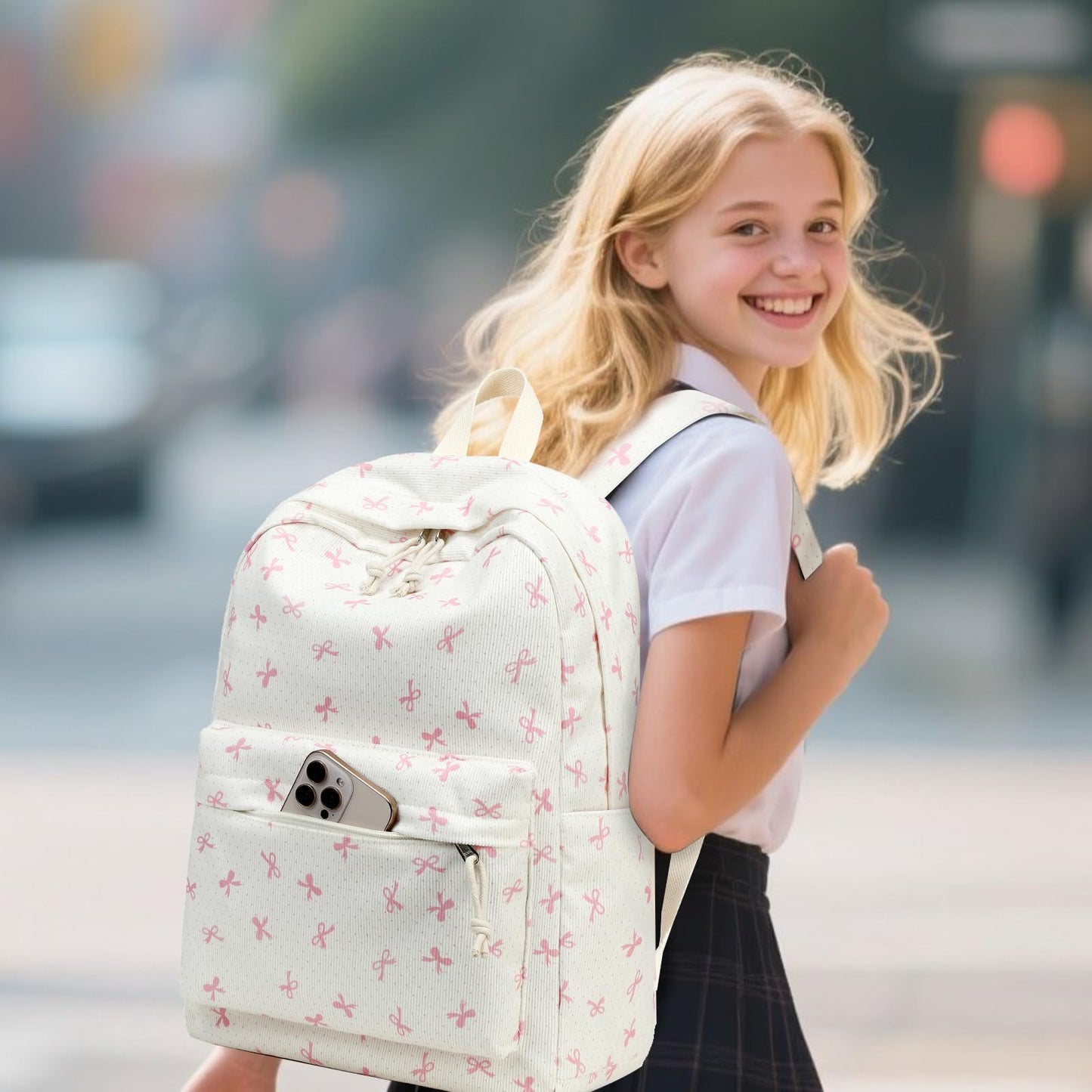 School Backpack for Teen Girls & Women, Corduroy