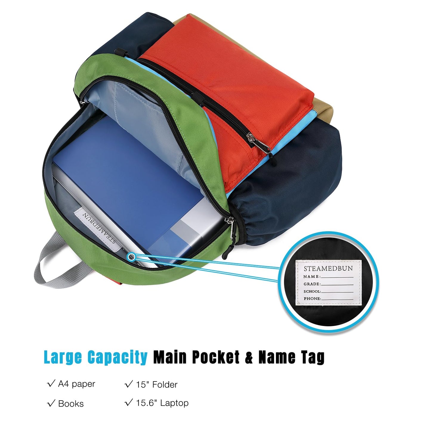 STEAMEDBUN Kids Backpack for Boys, Ages 4-8