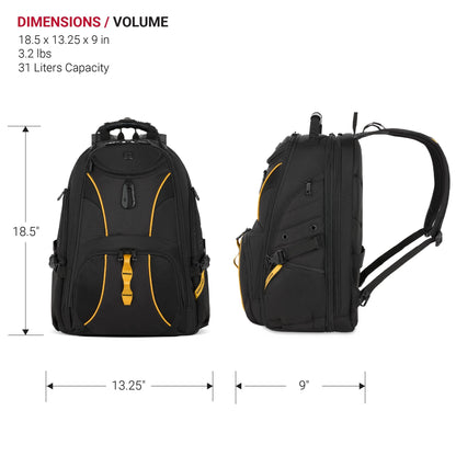 SwissGear 1900 ScanSmart TSA Laptop Backpack, 17" Black