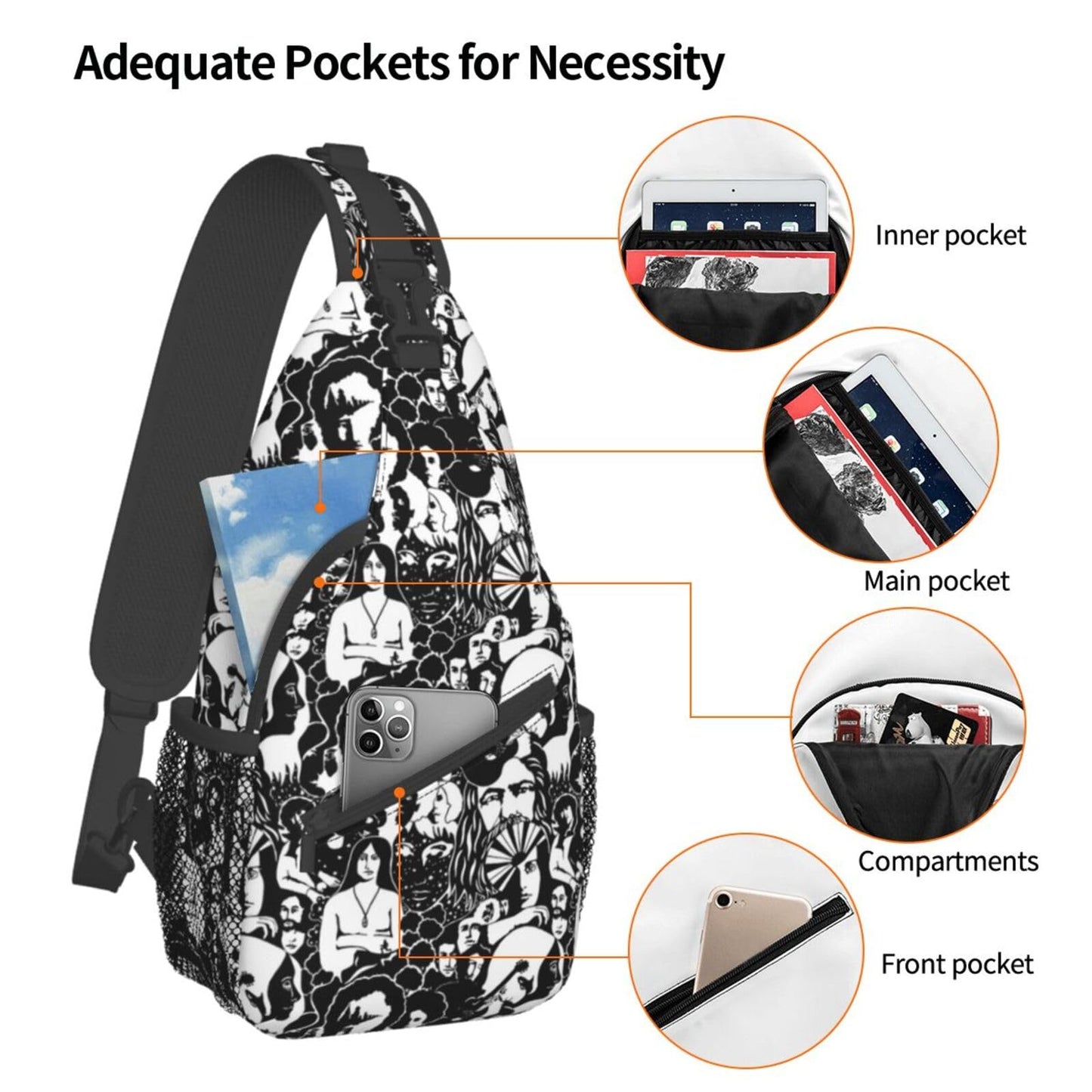 Camo Forest Hunting Sling Backpack, Unisex