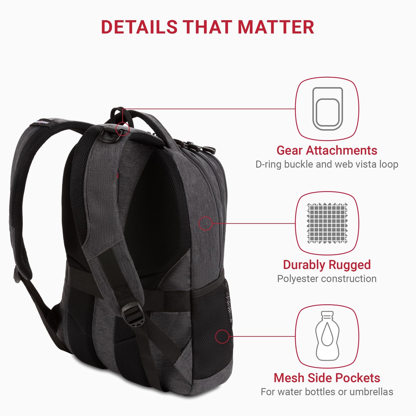 SwissGear Cecil 5505 Laptop Backpack, Pastel Brown/Black, 18-Inch