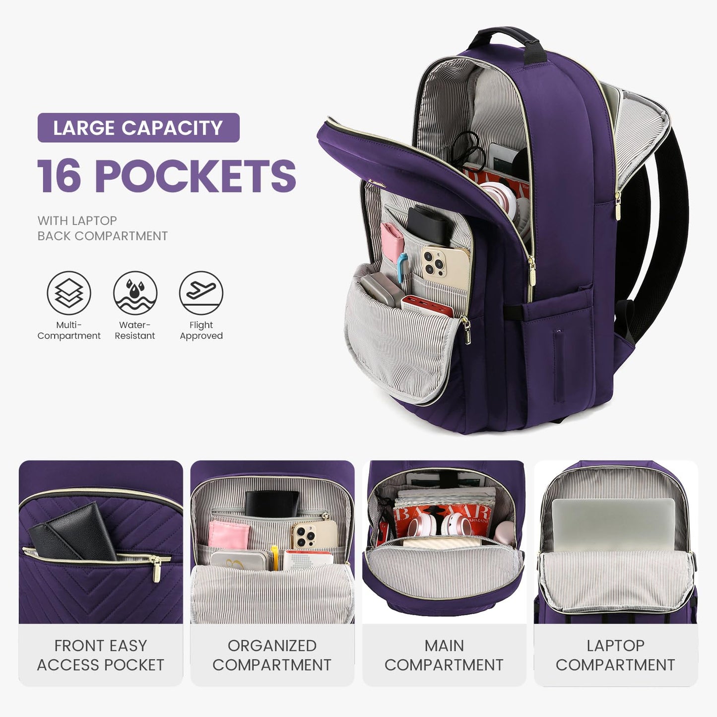 LOVEVOOK 17.3" Laptop Backpack for Women