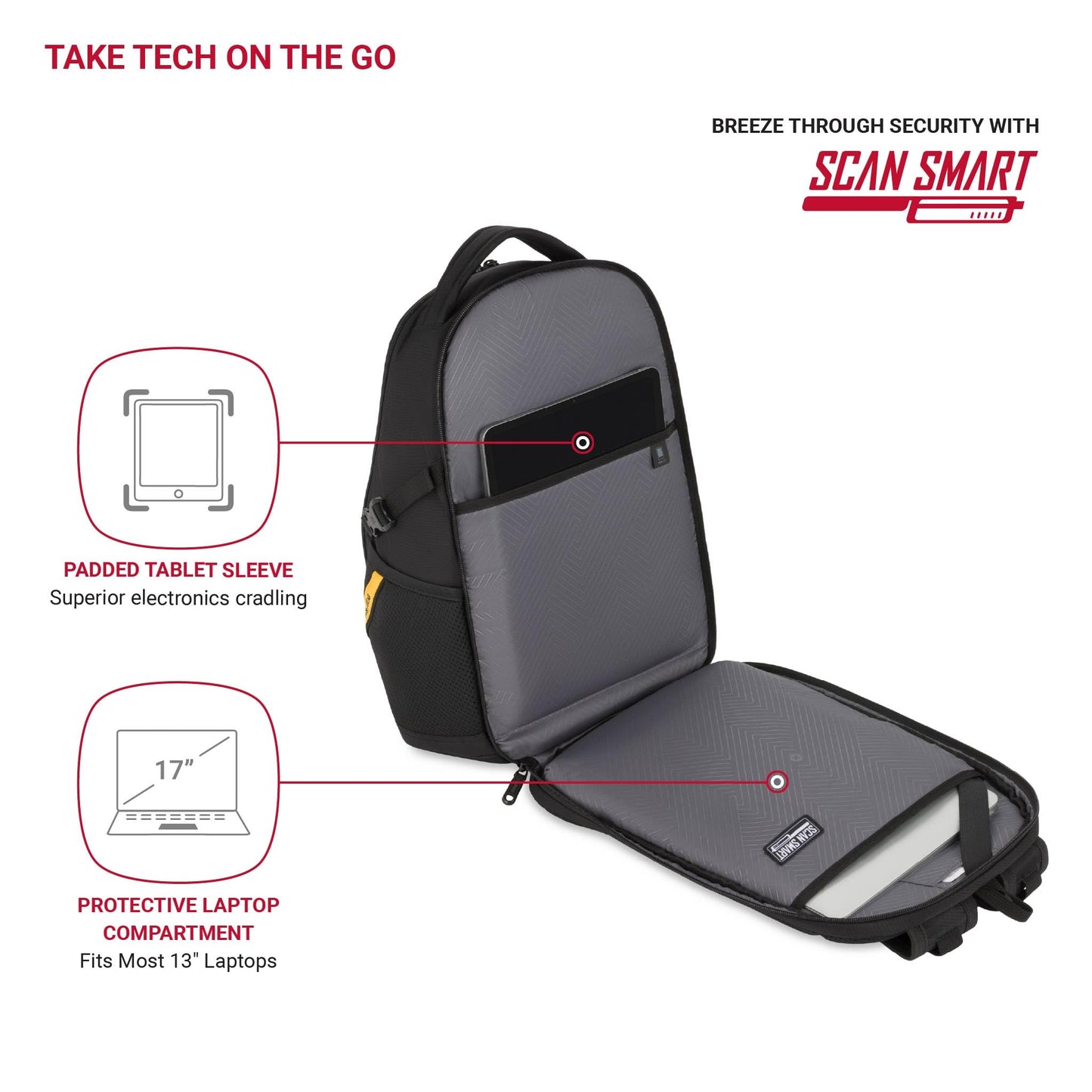 SwissGear Mini 1900 Scansmart Slim Version Laptop Backpack, Oatmeal, 16-Inch