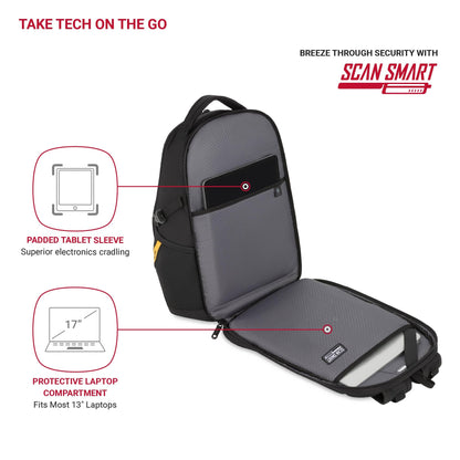 SwissGear Mini 1900 Scansmart Slim Version Laptop Backpack, Oatmeal, 16-Inch