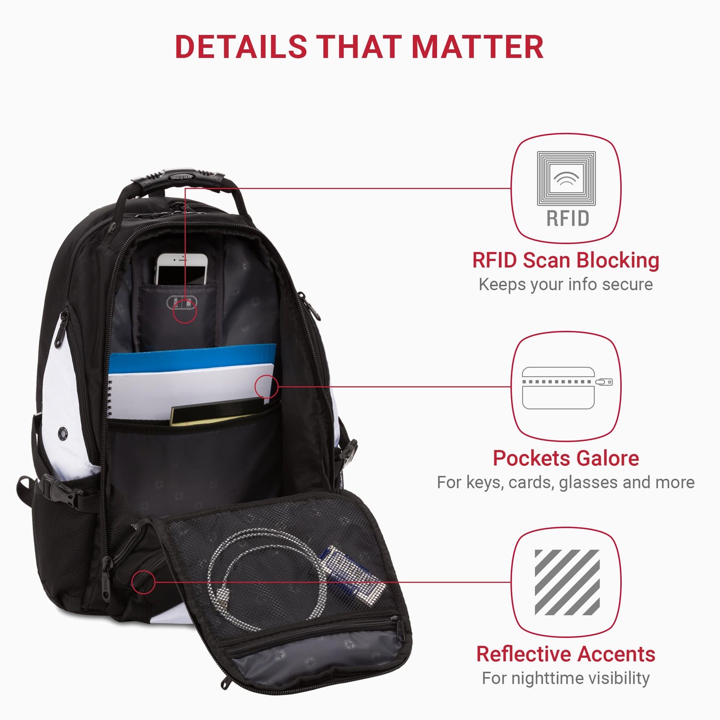 SwissGear 1900 ScanSmart TSA Laptop Backpack, 17" Black