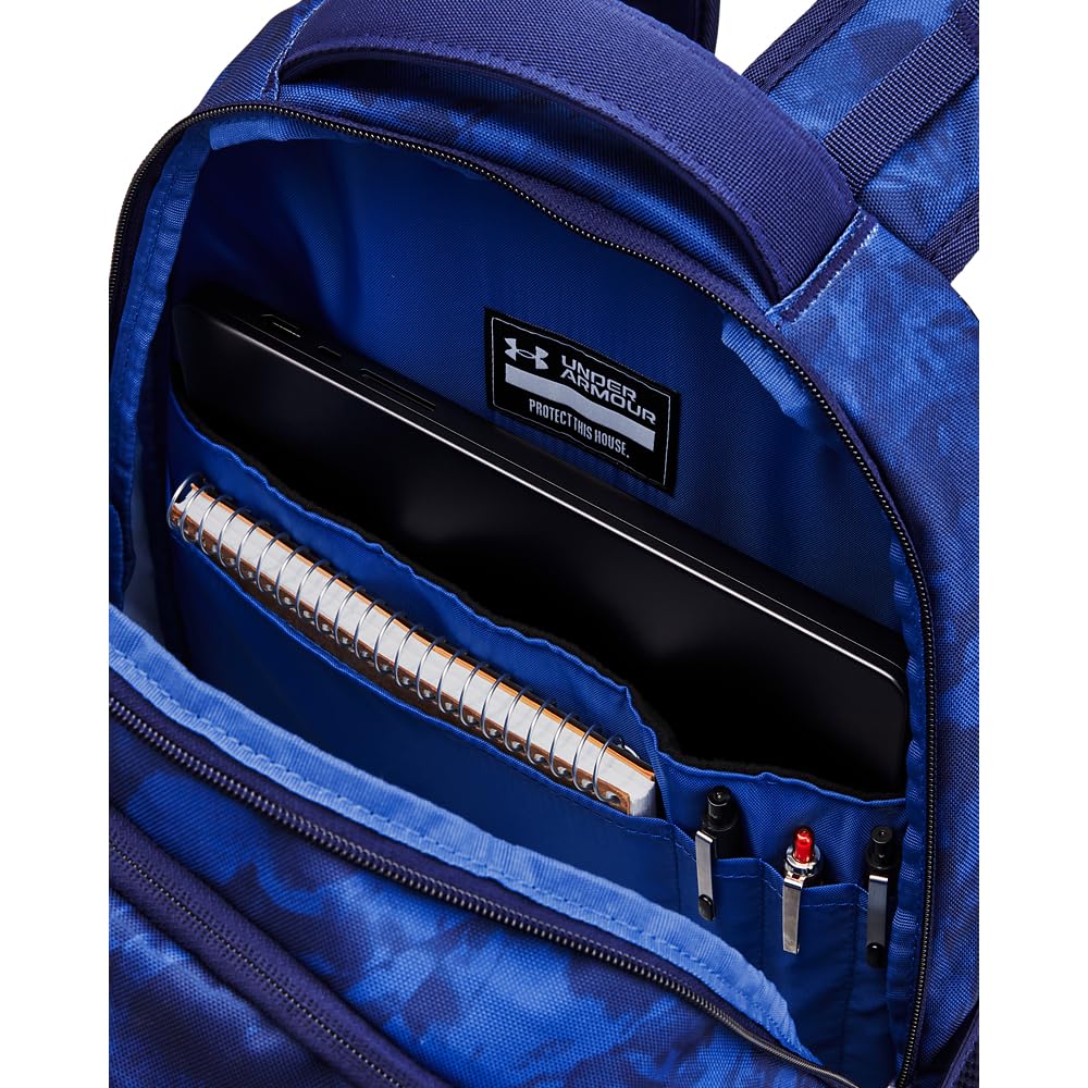 Under Armour Hustle 6.0 Backpack, Black/White