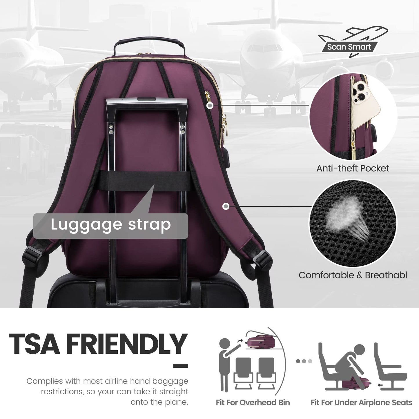 LOVEVOOK 17.3" Laptop Backpack for Women