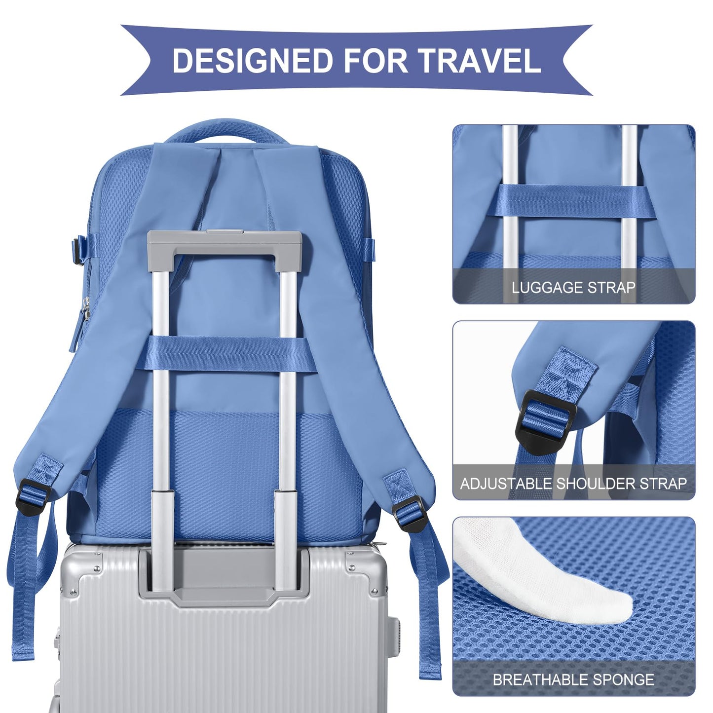 Coowoz Waterproof Travel Backpack, Peacock Blue