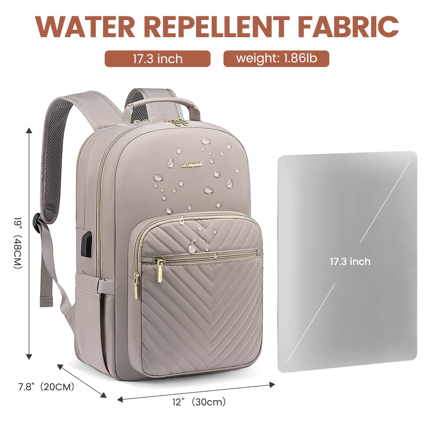LOVEVOOK 17.3" Laptop Backpack for Women