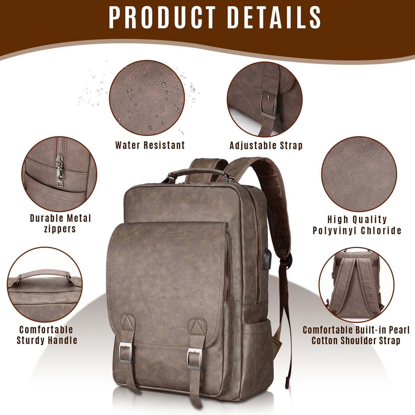 15.6" Waterproof Laptop Backpack with USB