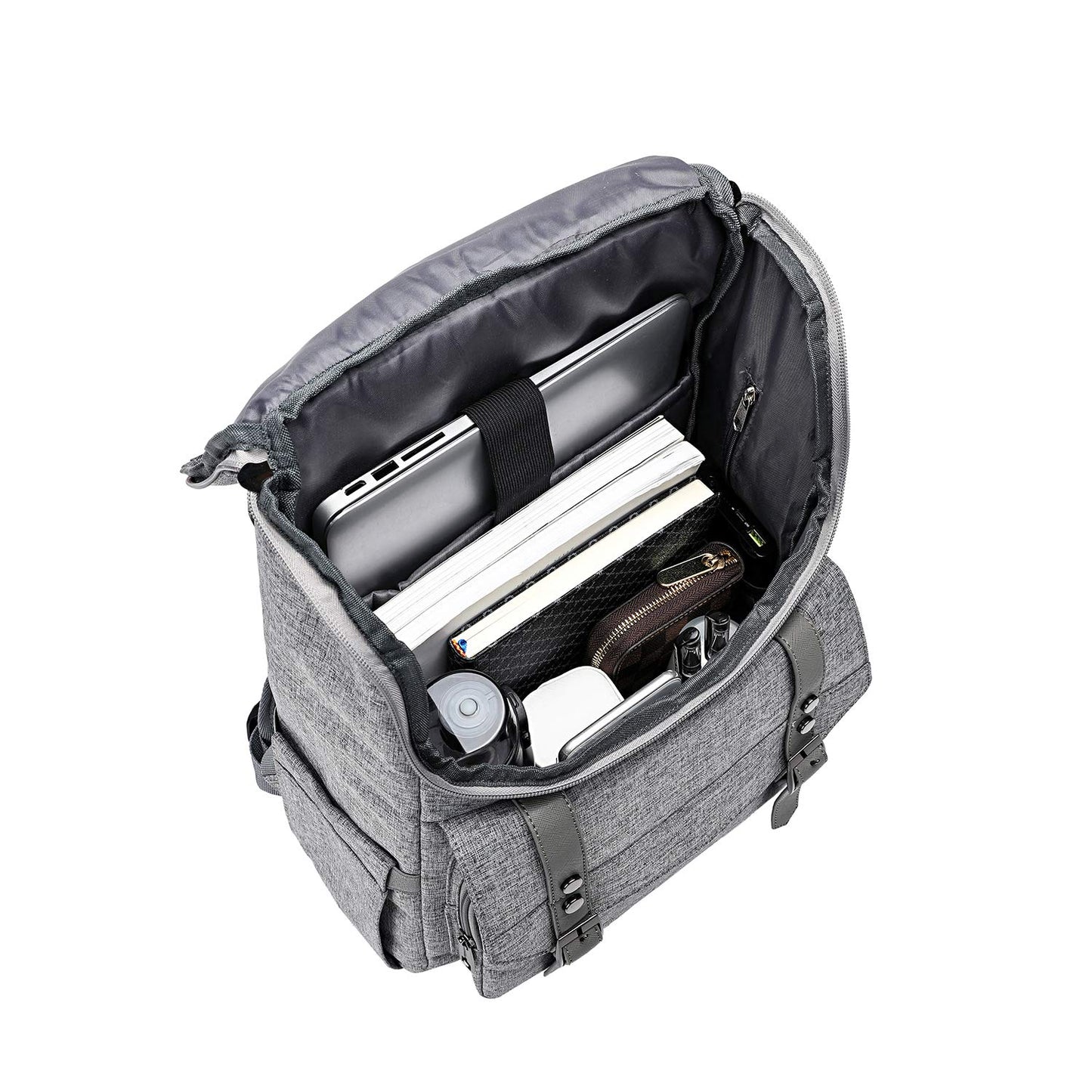 YALUNDISI Vintage Laptop Backpack with USB, Black
