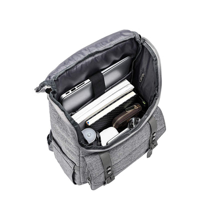 YALUNDISI Vintage Laptop Backpack with USB, Black