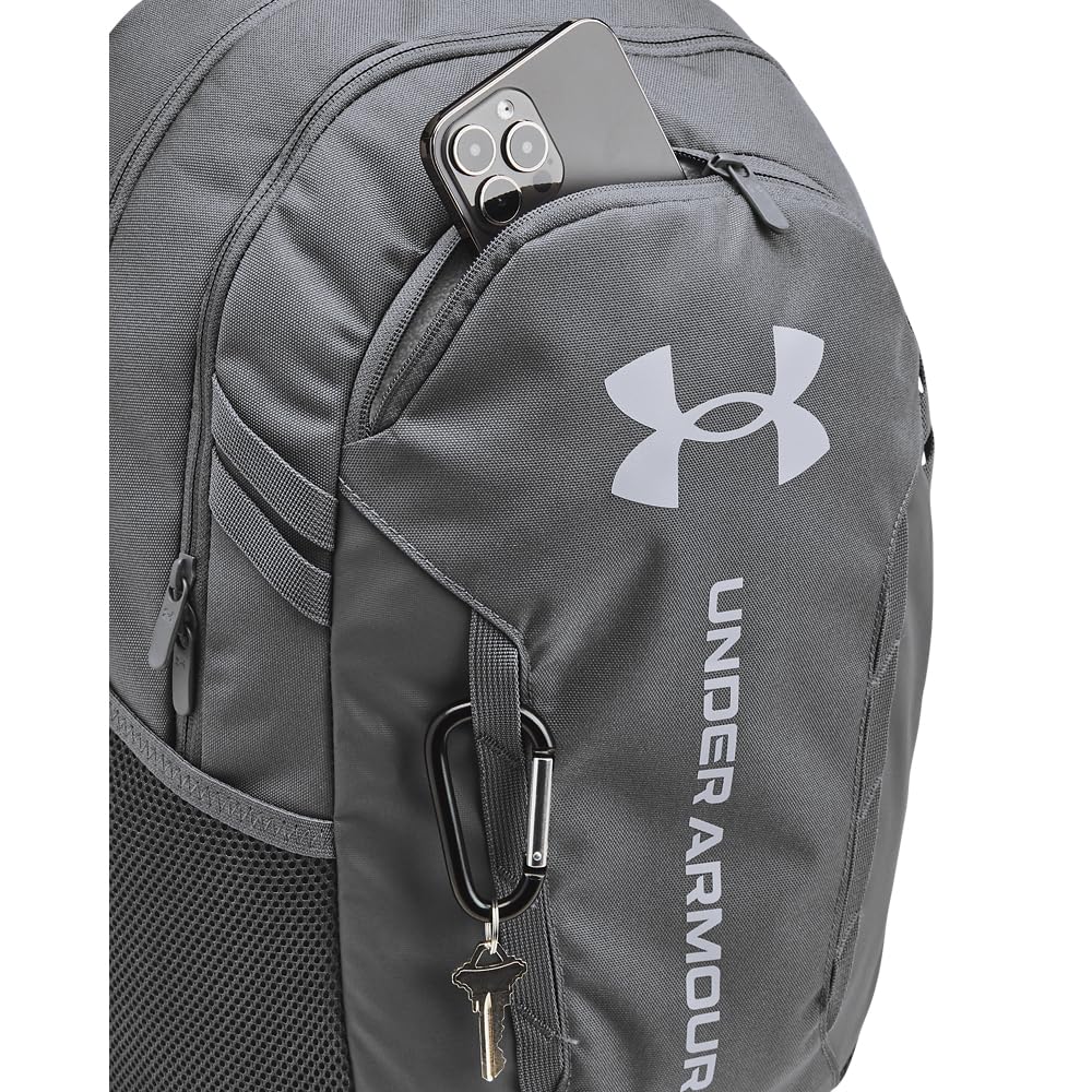 Under Armour Hustle 6.0 Backpack, Black/White