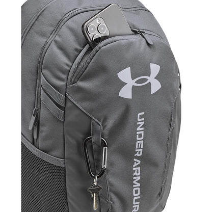 Under Armour Hustle 6.0 Backpack, Black/White