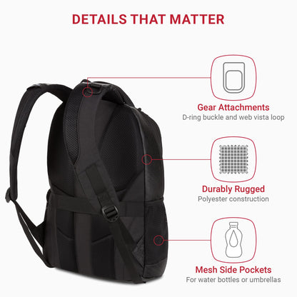 SwissGear Cecil 5505 Laptop Backpack, Pastel Brown/Black, 18-Inch