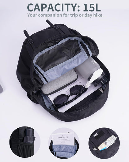 Blue Quartz 15L Ultralight Hiking Backpack, Foldable